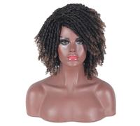 Cosplay Capelli Parrucche afro ricce corte da 16 "/40 cm per donne nere Parrucca sintetica nera con dreadlock corto marrone misto nero Parrucche twist Capelli Finti