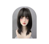 Cosplay Capelli Parrucche Bob da 43 cm/17 '' per le donne Parrucche diritte a strati di lunghezza delle spalle Parrucche Bob Parrucche in fibra sintetica resistenti al calore Capelli Finti