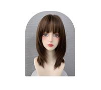 Cosplay Capelli Parrucche Bob da 43 cm/17 '' per le donne Parrucche diritte a strati di lunghezza delle spalle Parrucche Bob Parrucche in fibra sintetica resistenti al calore Capelli Finti