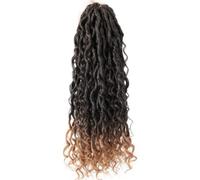 Cosplay Capelli Parrucche Dreadlock Parrucche per capelli senza nodi intrecciate all'uncinetto con estremità ricce Parrucca per estensioni sintetiche stile Boho Capelli Finti