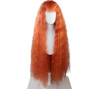 Cosplay Capelli Parrucche lunghe arancioni per donna 120 cm/47'' Parrucca in fibra sintetica resistente al calore Parrucca colorata con parte centrale per feste Quotidiane Capelli Finti