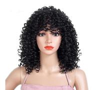 Cosplay Capelli Parrucche ricce da 50 cm/19.6'' per donna Parrucca corta ondulata con frangia Parrucche sintetiche morbide e sciolte grandi per tutti i giorni Capelli Finti