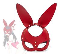 COSPLAY Costume da gioco di ruolo Copricapo da coniglio femminile Oggetti di scena per performance sul palcoscenico Maschera da coniglio con le orecchie lunghe Maschera da coniglio per adulti (rosso)