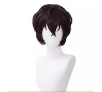Cosplay Dazai Osamu Parrucca Uomo Breve Ricci Marrone Scuro Halloween Costume Festa Anime Parrucca