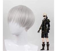 Cosplay Game Cosplay Wig NieR: Automata 9S Silver and White Short Hair Anime, Comic-Con Christmas Carnival Halloween Party Daily Life Men and Women Fashion Wig Beauty