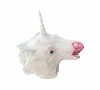 Cosplay Headgear Maschera Cavallo Costume Accessorio Animale Realistico in Materiale Flessibile Adatto per Recite Party Tematici Eventi di Fotografia Travestimento, Unicorno