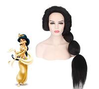 Cosplay parrucca anime Princess gelsomino parrucca costume costumela aladdin e le lampade magiche donne lunghe nere resistenti al calore resistente ai capelli sintetici parrucche gelsomino