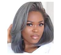 Cosplay Parrucche Bob Grigio Con Parrucca Laterale, Parrucca Corta Per Capelli Per Donne Nere, Parrucche Sintetiche Con Taglio Pixie Cut Acconciature Grigie Parrucca Quotidiana
