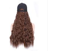 Cosplay Parrucche Cappelli Da Parrucca Da Donna Ondulati Neri Marroni, Berretto Da Baseball Sintetico A Onde Lunghe In Seta Ad Alta Temperatura Con Accessori for Capelli Ondulati Parrucca Quotidiana (