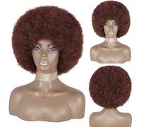 Cosplay Parrucche Morbida Parrucca Afro Anni '70 Per Le Donne Parrucche Afro Crespi Capelli Ricci Parrucca Afro Corta Naturale Riccia Parrucca Quotidiana (Color : Bruin, Size : A)