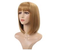 Cosplay Parrucche Parrucca Bionda Con Frangetta Parrucche Bob Per Donna, Parrucche Corte Con Frangetta Dall'aspetto Naturale Parrucca Quotidiana