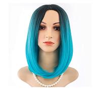 Cosplay Parrucche Parrucca Blu Capelli Lisci Fibra Chimica Anteriore Del Merletto Sfumato Colore Bobo Copricapo Capelli Corti Parrucche, Parrucca Ondulata Pastello Parrucca Quotidiana