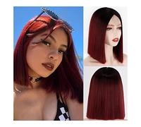 Cosplay Parrucche Parrucca Caschetto Rosso Parrucca Caschetto Con Riflessi Rossi Parrucca Corta Sintetica Da Nero A Rosso Parrucca Quotidiana