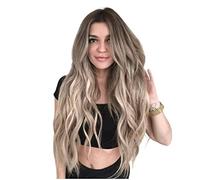 Cosplay Parrucche Parrucca Da Donna Parrucca Marrone Mista Bianca Parrucca Lunga Riccia Soffice Ondulata Adatta Per L'uso Quotidiano Parrucca Quotidiana