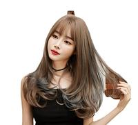 Cosplay Parrucche Parrucca Marrone Da Donna Parrucca Ondulata Con Frangia Parrucca In Fibra Resistente Al Calore Parrucca Naturale Quotidiana Parrucca Quotidiana