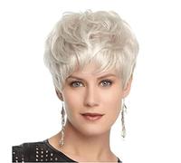 Cosplay Parrucche Parrucca Sintetica Corta Biondo Platino Per Donne Bianche Parrucca Dorata Taglio Pixie Con Frangia Parrucca Quotidiana
