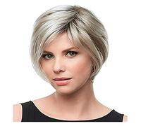 Cosplay Parrucche Parrucche bionde corte per donne bianche sintetiche , Parrucca per capelli lisci per feste con cappuccio per parrucca Parrucca Quotidiana