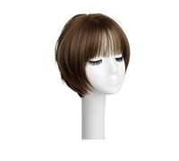 Cosplay Parrucche Parrucche caschetto per donna Bob corto marrone con frangia Parrucca sintetica Parrucca cosplay Sostituzione dei capelli Parrucca Quotidiana