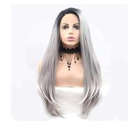 Cosplay Parrucche Parrucche Grigio Argento, Parrucca Ombre Da Nero A Grigio, Parrucca Ondulata Lunga Parte Centrale Parrucca Sintetica Quotidiana Per Le Donne Parrucca Quotidiana