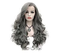 Cosplay Parrucche Parrucche Per Costume Grigio Argento Per Donna, Parrucche Per Capelli Ricci Ricci Lunghi E Ondulati Ombre Black Mix Per Capelli Grigi Parrucca Quotidiana