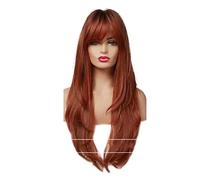 Cosplay Parrucche Parrucche Rosso-marroni Da Donna Alla Moda Parrucche A Strati Lunghi Con Frangia Parrucche A Strati Lunghi E Lisci Parrucca Quotidiana