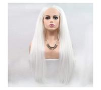 Cosplay Parrucche Parrucche Sintetiche Di Colore Bianco Diritto Serico, Parrucca Lunga Da Donna Con Capelli Sintetici Dall'aspetto Realistico Parrucche Bianche Lunghe Diritte Cosplay Parrucca Quotidia