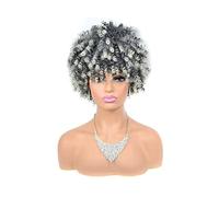Cosplay Parrucche Parrucche Sintetiche Ricce Afro Corte Per Donne Nere Parrucche Ricce Corte Grigie Per Donna Parrucca Quotidiana