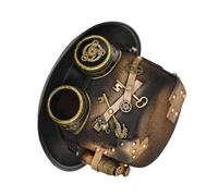 Cosplay Vintage Steampunk Gear Goggle Top Hat Coppia Cappello Party Unisex