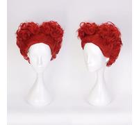 Cosplay wig anime alice nel paese delle meraviglie il costume cosplay con parrucca rossa donna donna corta resistenza al calore capelli sintetici parrucche ricci alice nel paese delle meraviglie