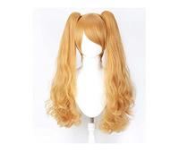 Cosplay Wig,Charlotte Pudding Cosplay Wig,Double Ponytail Long Curly Brown Wig,with Free Wig Cap ,Halloween Costume cosplay for Christmas Carnival Party One Size, AS Show