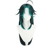 Cosplay Wig,Genshin Impact Yoimiya Cosplay Wig,Short Dark Green Blue Wig,with Free Wig Cap ,Halloween Costume cosplay for Christmas Carnival Party (taglia: lungo)