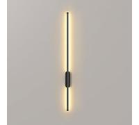 COSRUB Applique da Parete LED Lunga, Lampada da Muro Lineare Moderna Semplice Dimmerabile Luce da Parete per Camera da Letto Soggiorno Corridoio Sala da Pranzo(Black(Warm light),80cm/31.49in)