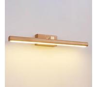 COSRUB Lampada Specchio Applique Bagno Luce per Specchio, Lampada Parete Legno LED Rotazione 360 Gradi Design Minimalista Barra Lunga Trucco Rasatura(Wood(3000K),40cm/15.74in)