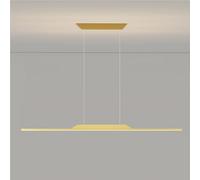 COSRUB Lampadario Isola Cucina Lampada Sospesa, Lampada a Sospensione Lineare LED Ultra Sottile per Sala da Pranzo Ufficio(Gold(3 mode),100cm/39.37in)