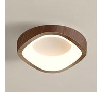 COSRUB Plafoniera LED Moderna Design Giapponese Effetto Legno Minimalista, Lampada da Soffitto Luce a Soffitto Compatta per Ingresso Corridoio Balcone(Walnut(Square),3 modes)