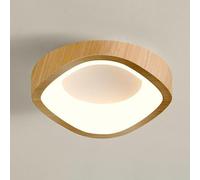 COSRUB Plafoniera LED Moderna Design Giapponese Effetto Legno Minimalista, Lampada da Soffitto Luce a Soffitto Compatta per Ingresso Corridoio Balcone(Wood(Square),3000K)