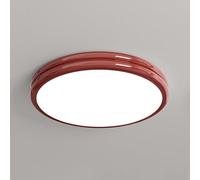 COSRUB Plafoniera LED Moderna Rotonda, Lampada da Soffitto Ferro Mid Century Profilo Basso Dimmerabile Luce a Soffitto Camera Studio(Red(3 modes),50cm/19.68in)