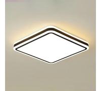COSRUB Plafoniera LED Moderna Ultra Sottile Dimmerabile Nero Bianco, Lampada da Soffitto Design Minimalista Luce a Soffitto per Camera Cucina Ufficio(Square(Stepless))
