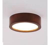 COSRUB Plafoniera Rotonda in Legno Giapponese, Lampada da Soffitto LED Cilindro Mini Luce a Soffitto Minimalista per Corridoio Ingresso Soggiorno(Wood(3000K),20cm/7.87in)