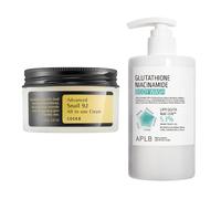 COSRX - Advanced Snail 92 All In One Cream - 100g + APLB - Glutathione Niacinamide Body Wash - 300ml Set