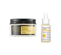 COSRX - Advanced Snail 92 All In One Cream - 100g + APLB - Retinol Vitamin C Vitamin E Ampoule Serum - 40ml Set