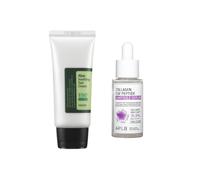 COSRX - Aloe Soothing Sun Cream SPF50+ PA+++ - 50ml + APLB - Collagen EGF Peptide Ampoule Serum - 40ml Set