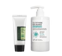 COSRX - Aloe Soothing Sun Cream SPF50+ PA+++ - 50ml + APLB - Glutathione Niacinamide Body Lotion - 300ml Set