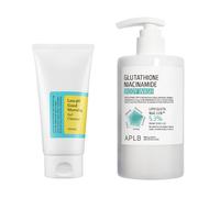 COSRX - Low pH Good Morning Gel Cleanser - 150ml + APLB - Glutathione Niacinamide Body Wash - 300ml Set