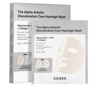 COSRX Maschere in hydrogel all’alpha-arbutina, Trattamento anti-macchie, 3 pezzi, maschera viso al collagene, formato viaggio, maschera notte, skincare coreana