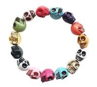 COSSIKA Bracciale con Teschio Bracciale con Teschio Stile Punk Bracciale con Teschio colorato Gotico Bracciale Elastico Bracciale collegato Regalo di Gioielli per Donne e Ragazze