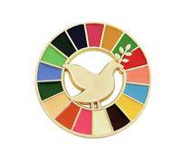 COSSIKA Spilla Spilla con motivo colomba della pace Spilla da bavero Spilla delle Nazioni Unite con 17 colori Decorazione per abiti con badge per obiettivi di sviluppo sostenibile