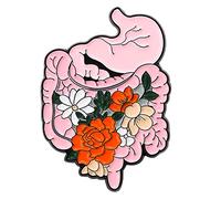 COSSIKA Spille smaltate Spille smaltate per organo floreale Cervello Polmone Intestino Stomaco Spille Distintivi da bavero Pianta del fumetto Gioielli Regalo per i bambini Amici