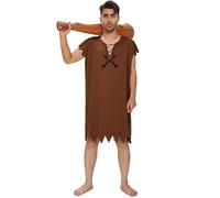 Cossoul Costume di Halloween da uomo, arancione e marrone, divertente, con bastone gonfiabile in legno, per cosplay e feste in famiglia (marrone, XXL)