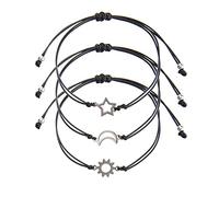 Cosswe Set Braccialetti dell'Amicizia con Sole, Luna, Stella - Braccialetti Coordinati per Migliore Amica, Promessa, Sorelle a Lunga Distanza - per Donne e Ragazze, 9